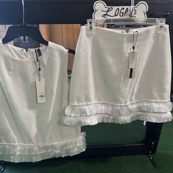 TOP Moda Cream Fringe Skirt Set - Picture 1 of 6